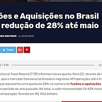 Fuses e Aquisies no Brasil tm reduo de 28% at maio